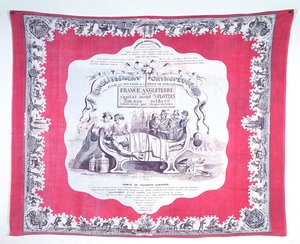 Schal, der Russland während des Krimkrieges von Gier und Ehrgeiz krank karikiert, ca. 1856 (bedruckte Seide) von French School