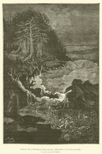 Szene aus der Triaszeit (Muschelperiode) von French School
