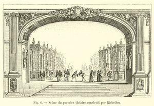 Szene des ersten Theaters, gebaut von Richelieu von French School