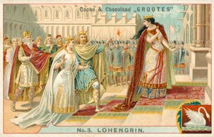 Szene aus Richard Wagners Oper Lohengrin von French School