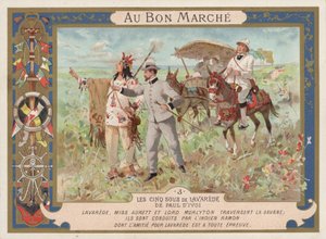 Szene aus dem Roman Les Cinq Sous de Lavarede von Paul Ivoi von French School