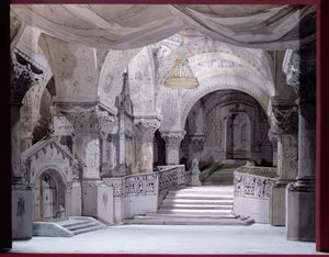 Bühnenbildentwurf für eine Aufführung von Hernani von Victor Hugo, 1867