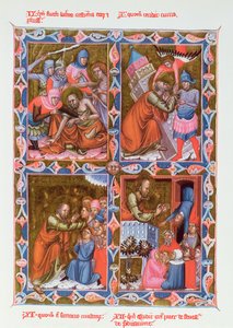 Szenen aus dem Leben des Heiligen Paulus, Faksimile eines Manuskripts des 15. Jahrhunderts der Legendaire des Anjou-Hongrie, Schule von Bologna