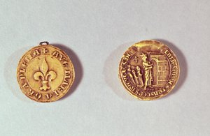 Siegel und Gegensiegel des Quinze-Vingts-Hospitals, das St. Louis zeigt, wie er die Blinden ins Hospiz führt von French School