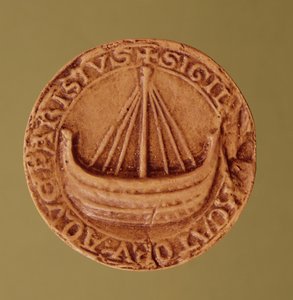 Siegel der Hanse der Wasserhändler, frühes 13. Jahrhundert von French School