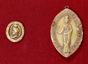 Siegel von Kaiser Karl dem Großen (742-814) und Königin Isabelle von Hainaut (1170-ca. 1190) von French School