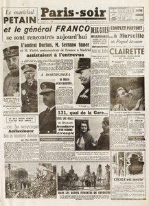 Zweiter Weltkrieg (1939-1945) - Zweiter Weltkrieg (WWII oder WW2): PARIS SOURCE [Nr. 237] vom 14.02.1941 - Treffen zwischen MARSCHALL PETAIN und GENERAL FRANCO