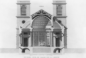 Zweiter Querschnitt der Kirche Saint-Philippe-du-Roule, Paris von French School