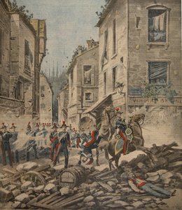 Ernsthafte Unruhen in Italien: Aufstände in Mailand, Illustration aus Le Petit Journal: Supplement illustre, 22. Mai 1898