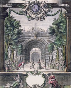 Bühnenbild für ein nicht identifiziertes Ballett, aus einer Sammlung mit dem Titel Menus Plaisirs du Roi