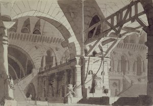Bühnenbild im Stil von Piranesis Gefängniszeichnungen, ca. 1800