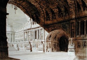 Bühnenbild inspiriert von der Antike, um 1800 von French School