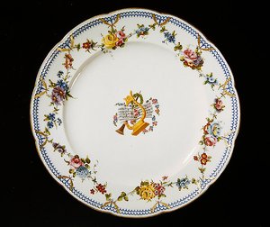Sevres-Teller mit Notenblattdekor, 1764