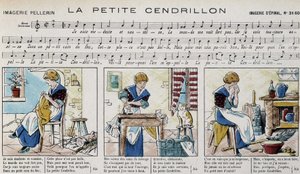 Notenblatt für das Volkslied „la petite Cinderella“ - Bild von Epinal von French School