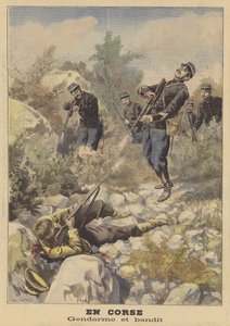 Schießerei zwischen einem Polizisten und einem Banditen in Korsika von French School