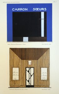 Ladenfronten, Illustration aus Devantures de Boutiques von Louis-Pierre Sezille, Paris, 1927