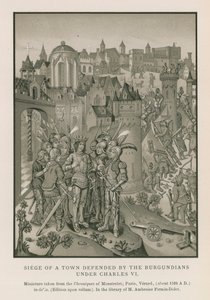 Belagerung einer Stadt, verteidigt von den Burgundern unter Karl VI. von French School