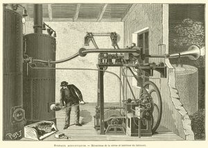 Akustische Signale, Mechanismus der Sirene und Innenansicht des Gebäudes von French School