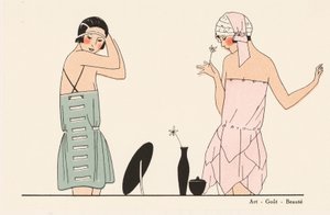 Seidenunterwäsche-Mode der 1920er Jahre von French School