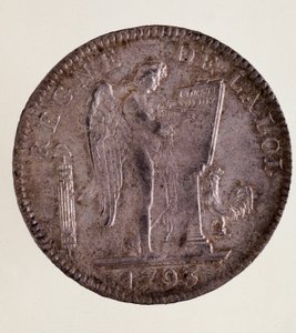 Silberner französischer Ecu, französische Republik (1793-1804) von French School