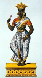 Simaladevi, Frau von Yama (Farblithografie) von French School