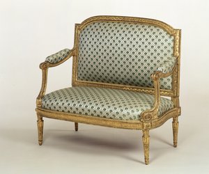 Kleine Louis XVI Settee, gestempelt von J.P. Boulard, ca. 1775