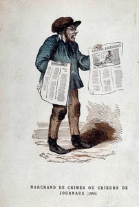 Kleiner Pariser Beruf: der Händler von Verbrechen oder Zeitungsverkäufer.