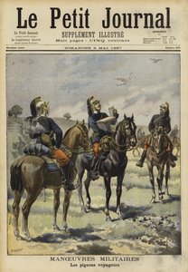 Soldaten nutzen Brieftauben bei Militärmanövern, Soissons, Frankreich von French School
