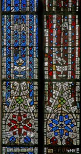 Fenster der Südkapelle wF mit Baldachindetails von French School