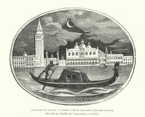 Souvenir von Venedig, Kamee entworfen vom französischen Bildhauer Emile Soldi von French School