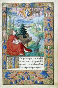 St. Johannes von Patmos, aus einem Stundenbuch für Franz I., ca. 1532-1540