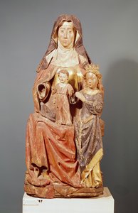 St. Anna, die Jungfrau und das Kind, 15.-16. Jahrhundert (polychromes Holz)