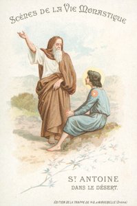 St. Antonius der Große in der Wüste von French School