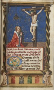 Die heilige Birgitta vor dem Kreuz
