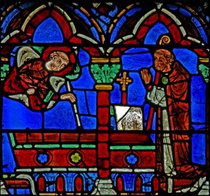 St. Cheron Fenster: Erscheint einem Abt an seinem Grab