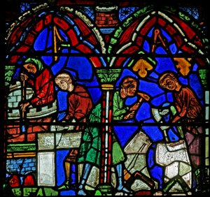 St. Cheron Fenster: Stifter - Maurer von French School