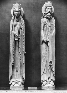 St. Clotilda und Chlodwig I., aus der Kirche Notre-Dame von Corbeil (Gipsabguss)