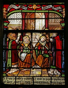 Der Heilige Ouen und der Heilige Eligius auf dem Thron von French School