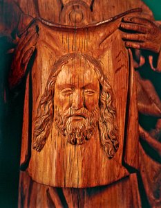 Schleier der Heiligen Veronika, gehalten von einem Engel, ca. 1500