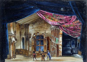 Bühnenbild für Akt II von La Juive, erstmals aufgeführt an der Pariser Oper am 23. Februar 1835 von French School