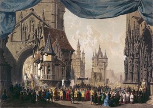 Bühnenbild für Akt I von La Juive, erstmals aufgeführt an der Pariser Oper am 23. Februar 1835 von French School