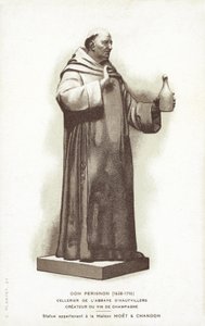 Statue von Dom Pérignon von French School