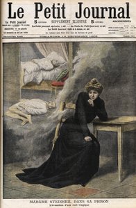 Steinheil-Fall: Marguerite Steinheil (1869-1954) in ihrem Gefängnis - Le Petit Journal, Dezember 1908 (Gravur) von French School