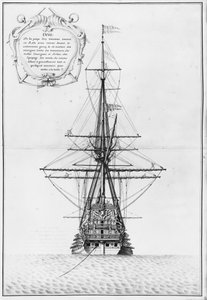 Heck eines vertäuten Schiffes, Illustration aus dem Atlas de Colbert, Tafel 48 von French School