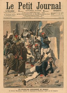 Steinigung des französischen Arztes Mauchamp in Marokko, Illustration aus 