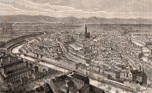 Straßburg - Bas-Rhin, im Elsass - Gravur in 