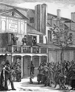 Straßentheater: Der Bobeche-Karnevalsumzug (Gravur)