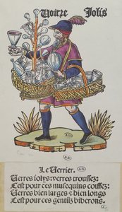 Straßenhändler, der Glaswaren verkauft, aus Cris de Paris, ca. 1515 von French School
