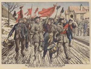 Streik der Bergleute im Pas-de-Calais, Frankreich von French School