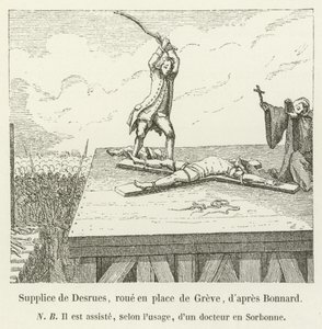 Hinrichtung von Desrues, Rad auf dem Place de Grève, nach Bonnard von French School